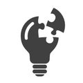 Concept of creative teamwork with light bulb puzzle - vector Royalty Free Stock Photo